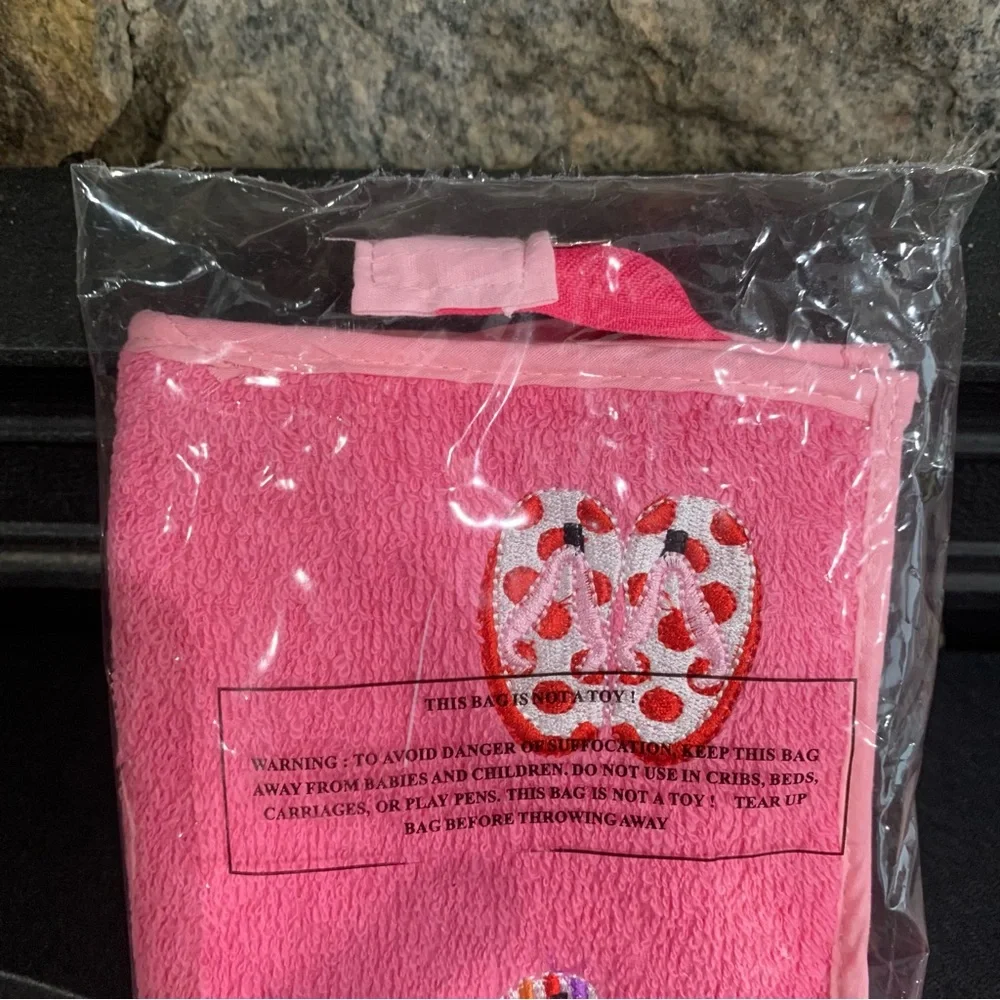 Lillian Vernon Flip Flop Terry Pink Toiletry Bag 806278 Brand New